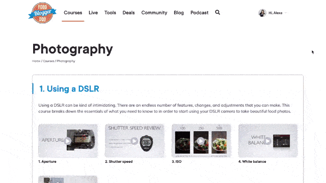 Food Blogger Pro photography courses gif