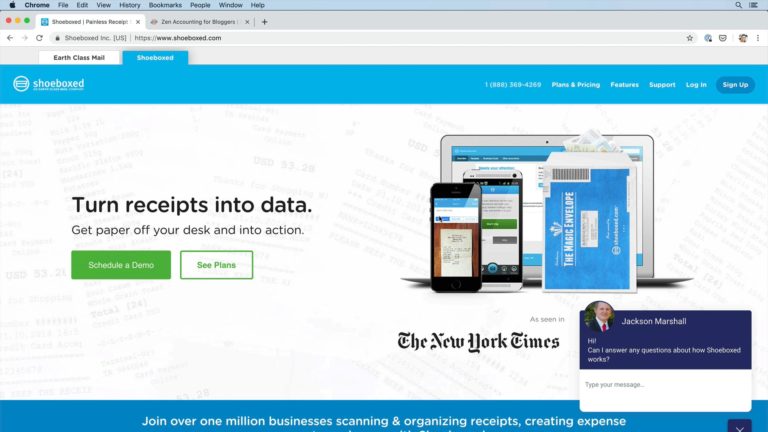 the shoeboxed.com homepage