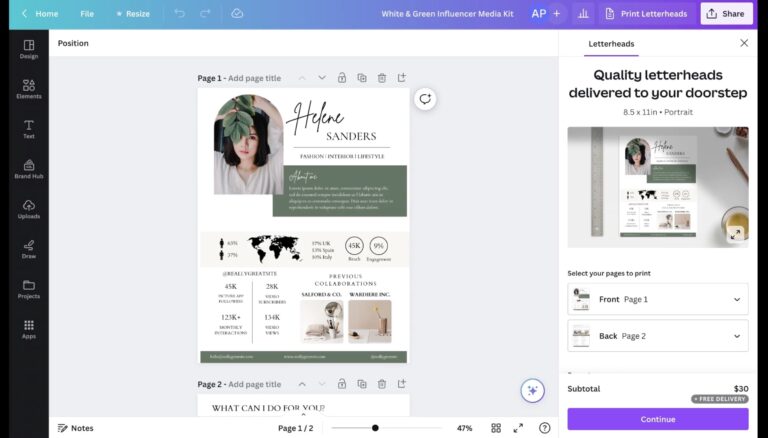 How to create printable materials in Canva