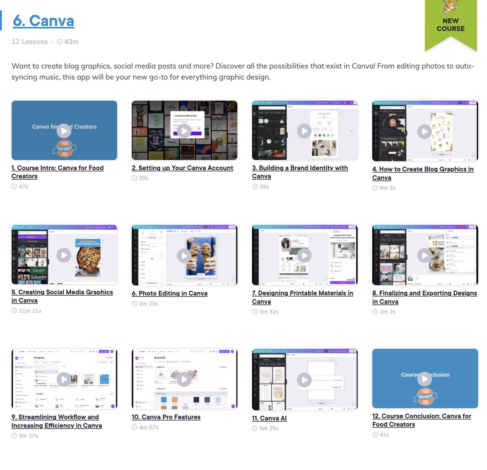 Canva Course overview