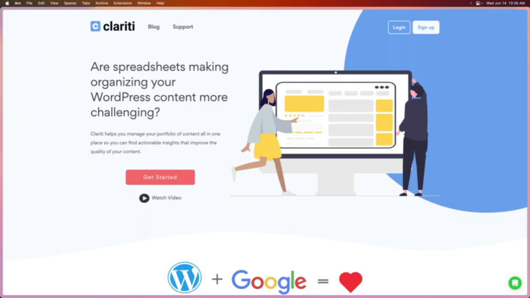 The Clariti homepage