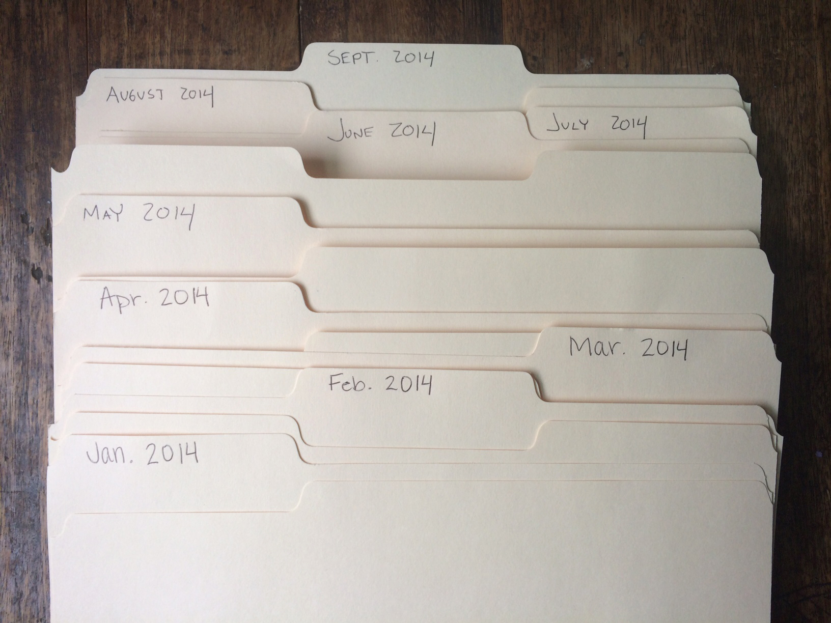 Photo of physical receipts folder