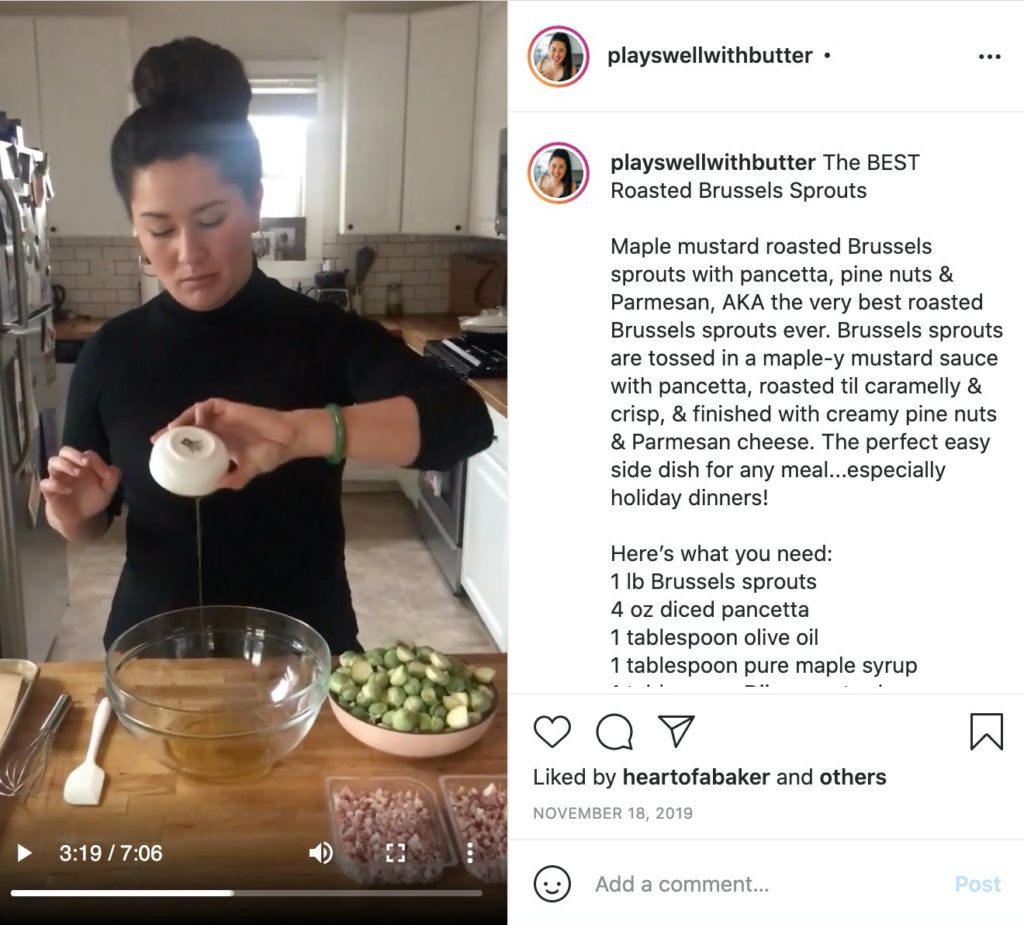 Screenshot of Instagram Live with Plays Well with Butter