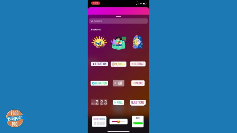 Blue slide with a screenshot of Instagram
