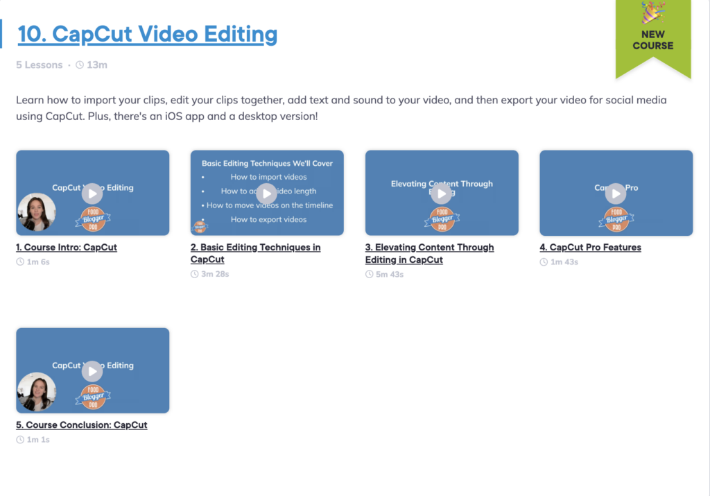 Overview of CapCut Video Editing Course