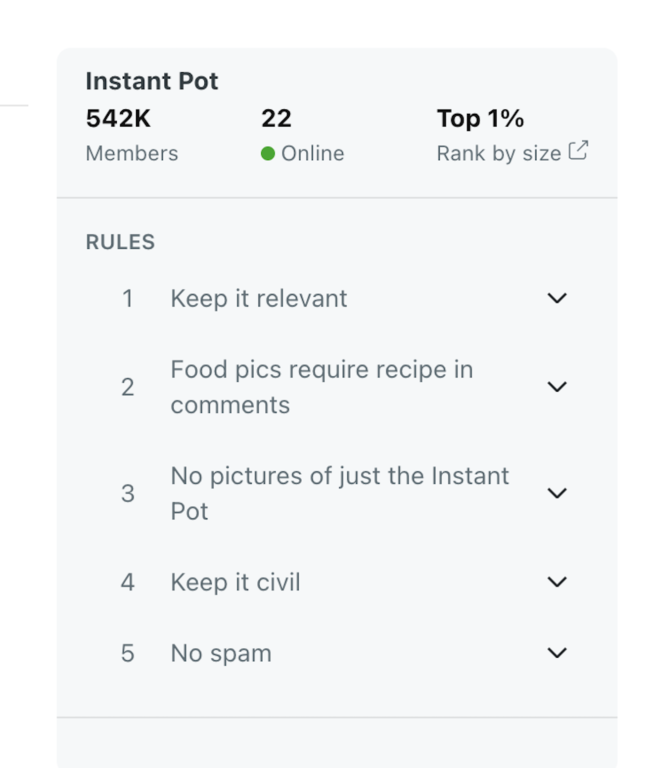 The statistics and rules for the r/instantpot subreddit.